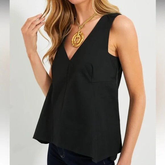 Tuckernuck Tops - Tuckernuck Black Structured Sleeveless Lana Top Size M Medium NWT 100% Cotton